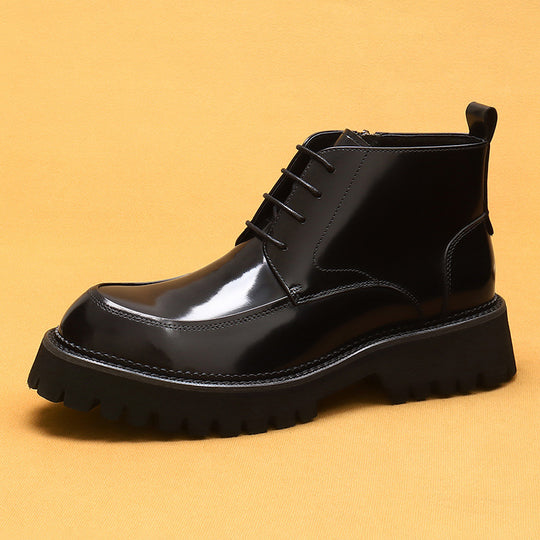 Herren-Lederstiefel mit Reißverschluss