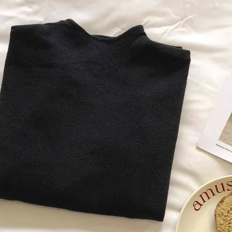 Damen-Strickpullover mit Stehkragen