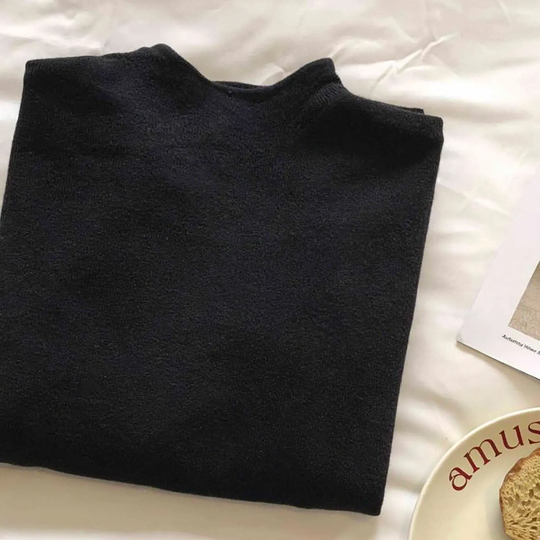 Damen-Strickpullover mit Stehkragen