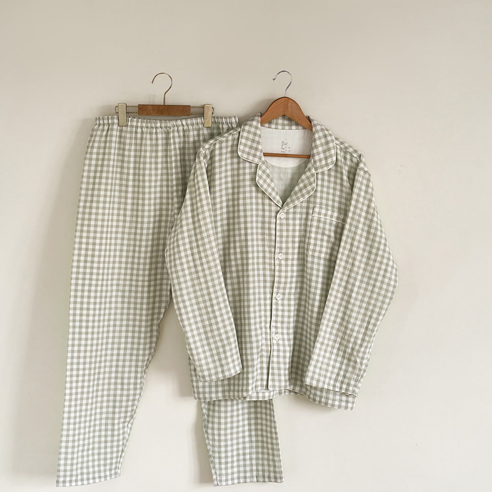 Baumwoll-Schlafanzug, Doppelgaze, Langarm, Unisex
