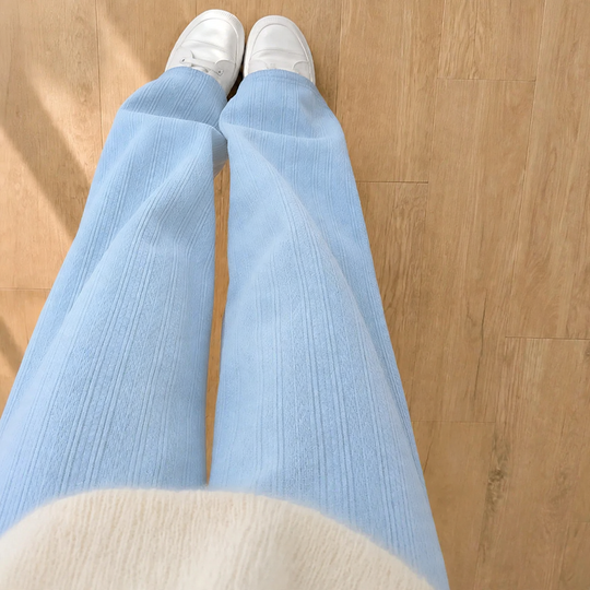 Damen-Cordhose, gefüttert, weit geschnitten