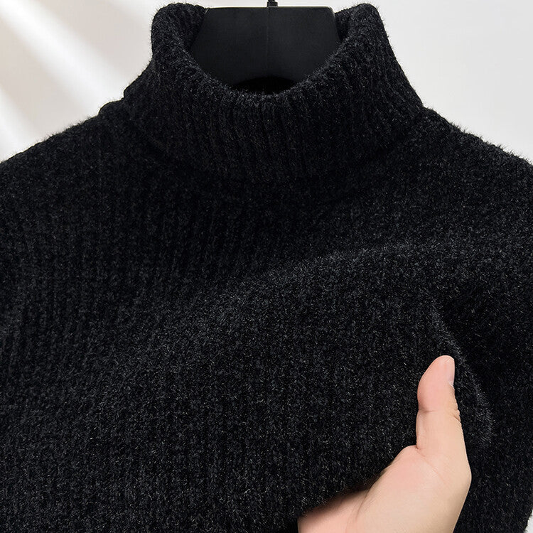 Herren-Chenille-Pullover mit hohem Kragen