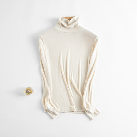 Eleganter Damen-Rollkragenpullover aus Seidenmischung