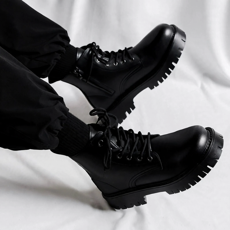 Herren-Stiefeletten mit seitlichem Reißverschluss, High-Top