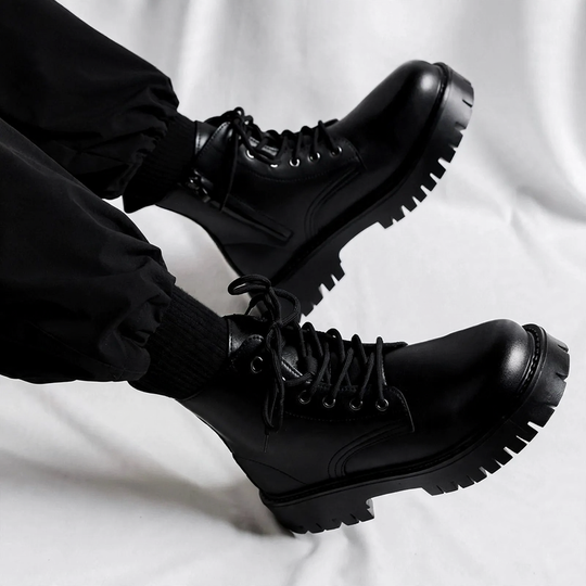 Herren-Stiefeletten mit seitlichem Reißverschluss, High-Top