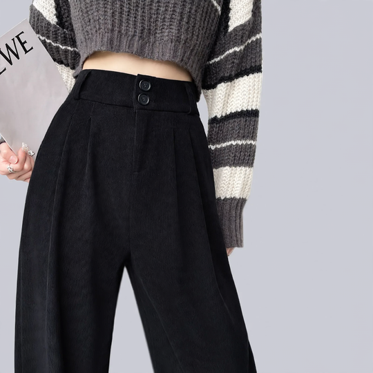 Damen-Cordhose, gefüttert, gerader Schnitt
