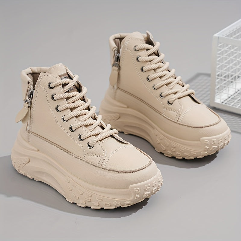 Lässige Plateau Knöchelhohe Sneaker