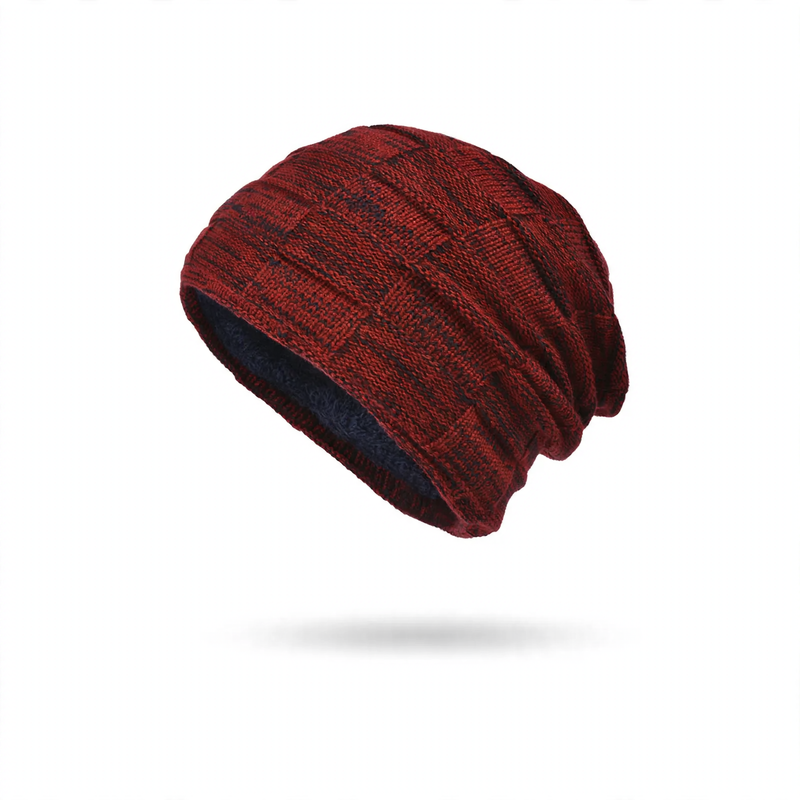 Winter-Strickmütze und Schal Set, gefüttert