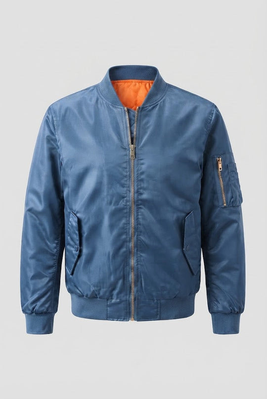 Herren glänzende Nylon-Bomberjacke mit gesteppter thermischer Fütterung Nord Taschen