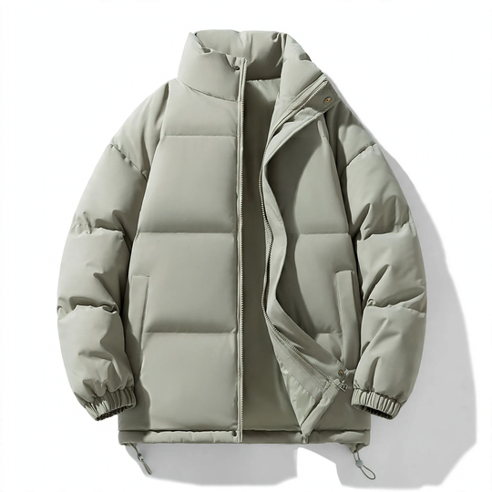 Unisex Steppjacke, Stehkragen, gefüttert, einfarbig