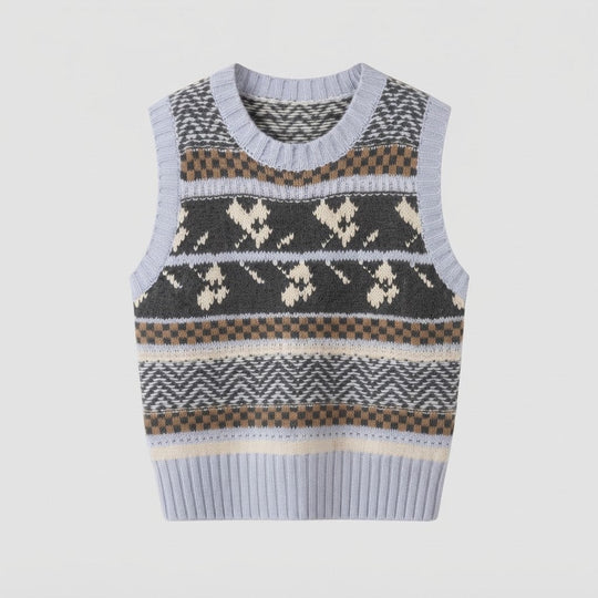 Damen gemustertes Strickweste im norwegischen Look mit weichem Mohair-Effekt Nord Taschen