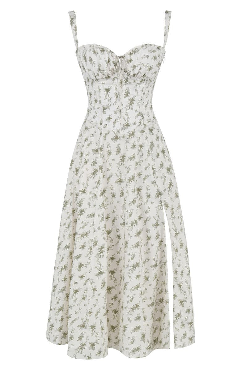 Langes Blumen Korsett Kleid