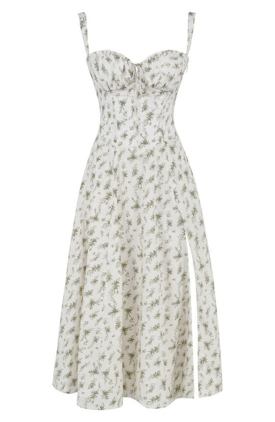 Langes Blumen Korsett Kleid