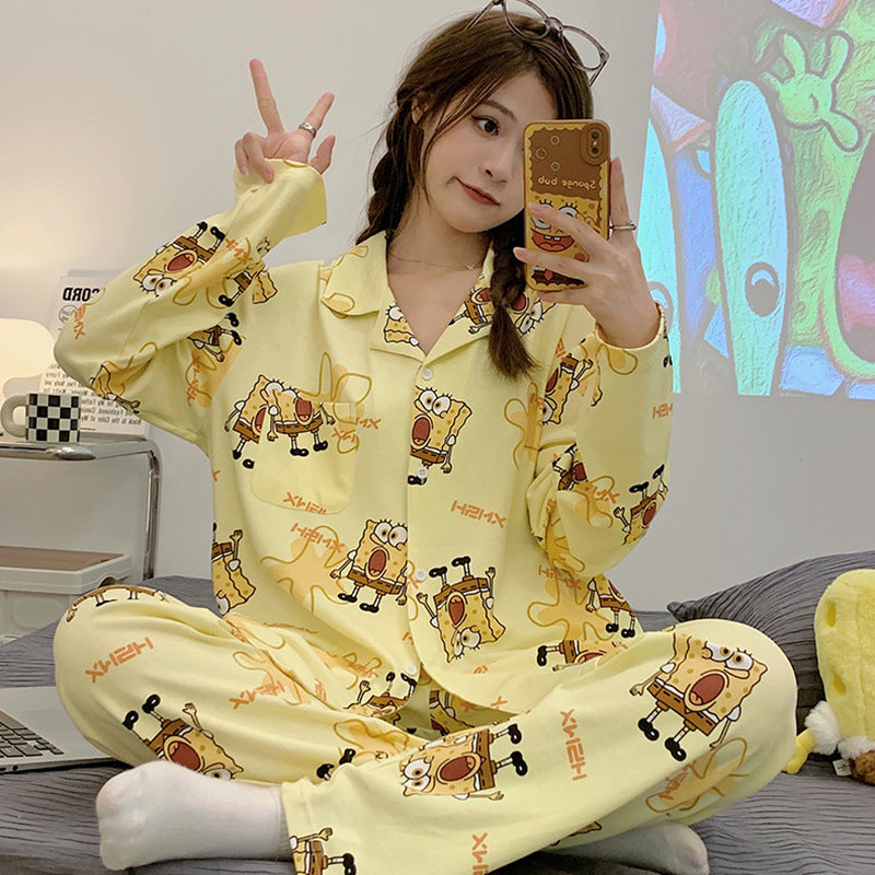 Damen-Pyjama-Set, langärmelig, mit Sternenmuster