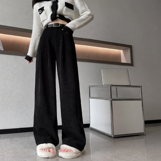 Damen-Cordhose, gerade geschnitten, gefüttert, für Herbst/Frühling