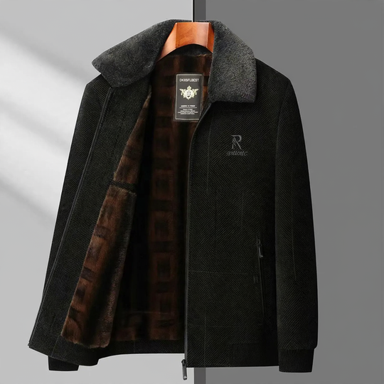 Herren-Winterjacke, Chenille, gefüttert, für Senioren