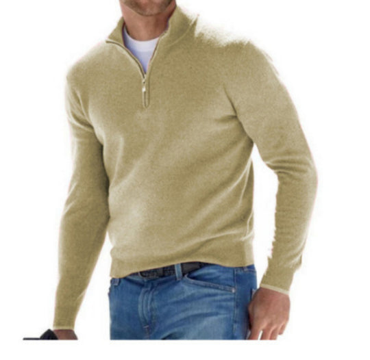 Herren-Langarm-Kaschmirpullover, schlichtes Design