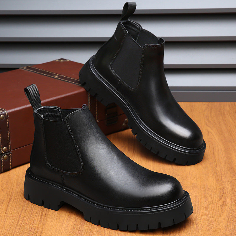 Herren-Lederstiefel, gefüttert, rutschfest, Business-Stil