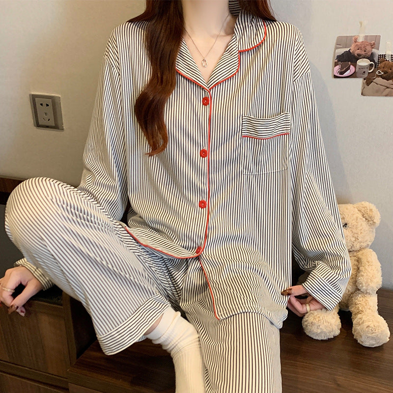 Damen-Pyjama-Set, langärmelig, mit Sternenmuster