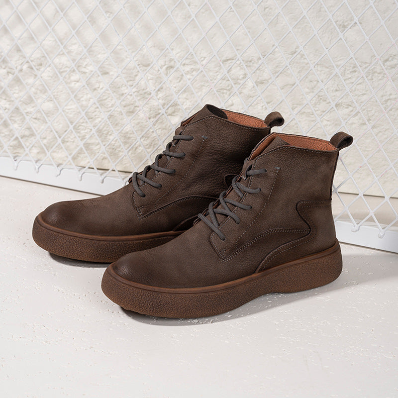Herren-Lederstiefel, gefüttert, klassisch