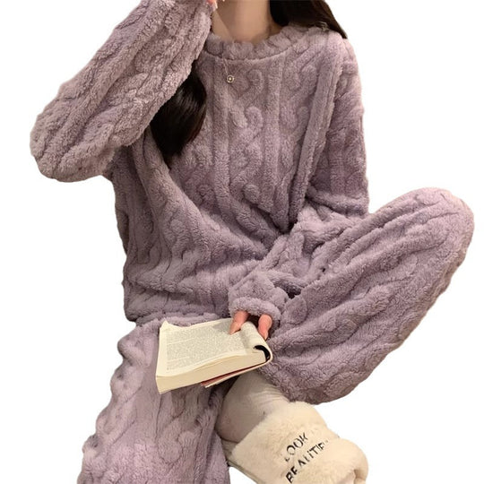 Flauschiges Jacquard-Hausanzug-Set für Paare