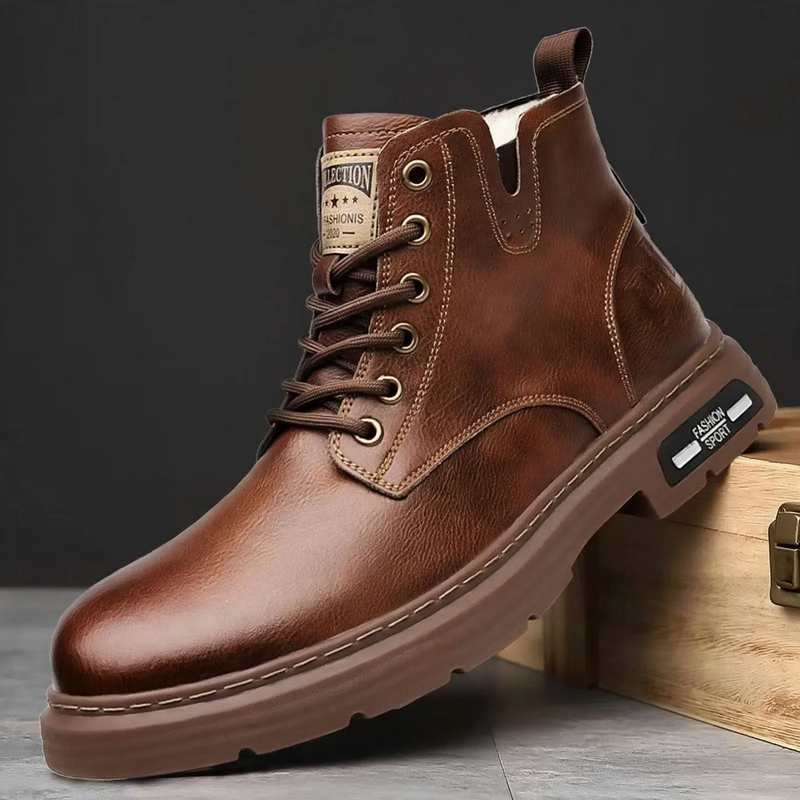 Herren-Stiefel, leicht, Vintage-Stil, Schnürstiefel