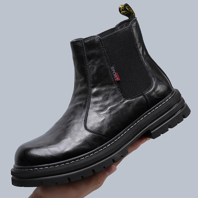 Herren Chelsea-Stiefel, gefüttert, Vintage-Stil, Leder