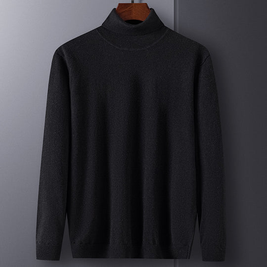 Herren-Kaschmirpullover, Rollkragen, körperbetonter Schnitt