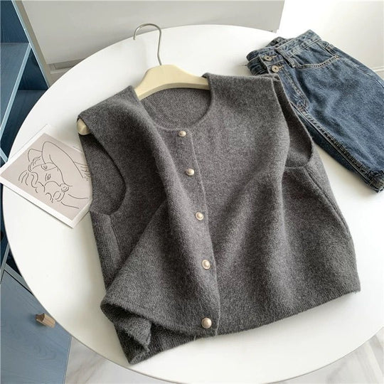 Damen-Strickpullover, Stehkragen, schlichtes Design