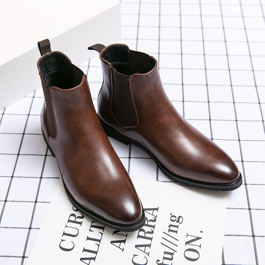 Gefütterte Chelsea-Stiefel für Herren, Kunstleder