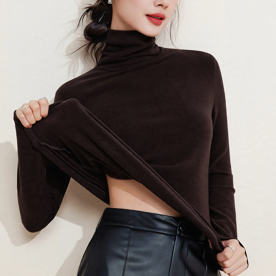 Damen-Rollkragenpullover, wärmend, Strick