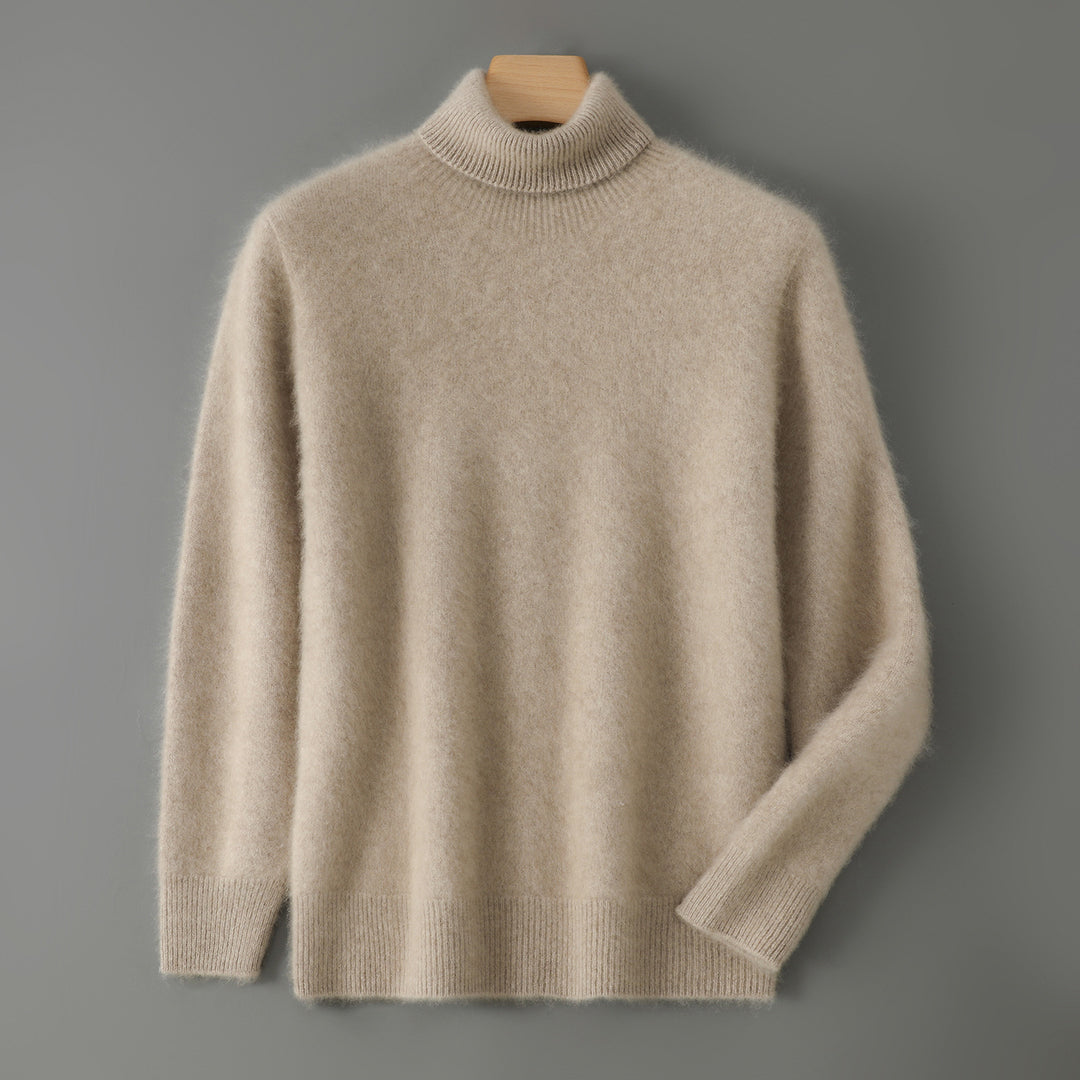 Herren-Pullover aus 100% Wolle mit Stehkragen