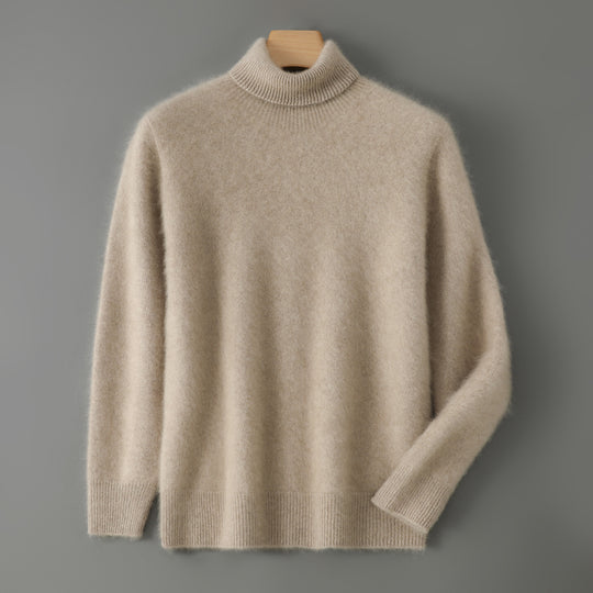 Herren-Pullover aus 100% Wolle mit Stehkragen