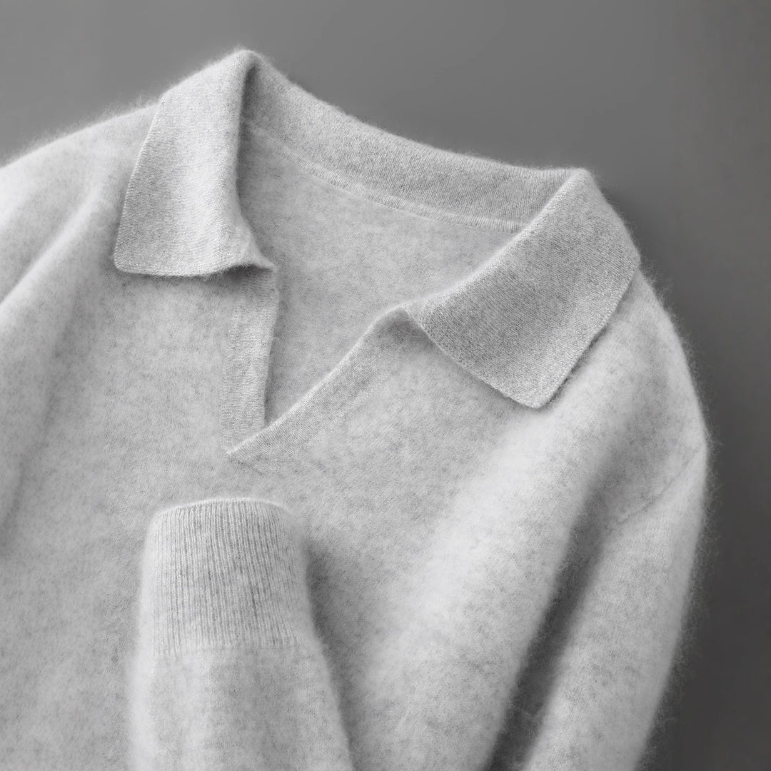 Herren-Wollpullover mit Kragen, Business-Casual