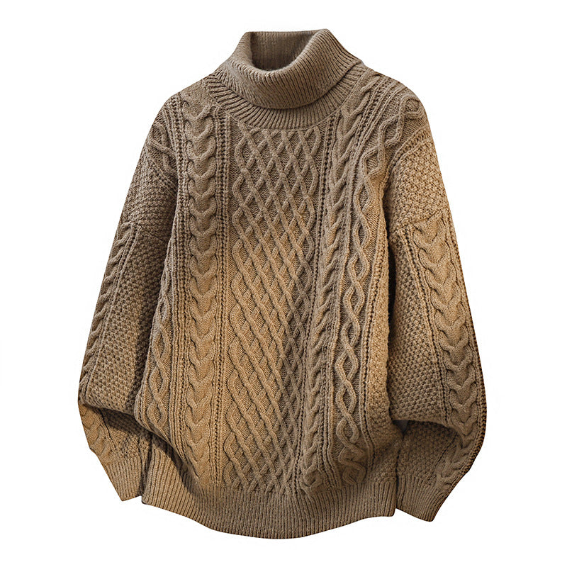 Herren-Strickpullover mit Zopfmuster