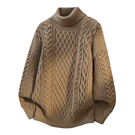 Herren-Strickpullover mit Zopfmuster