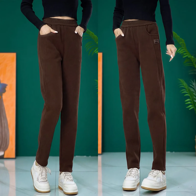 Damen-Kordhose, gefüttert, hoher Bund