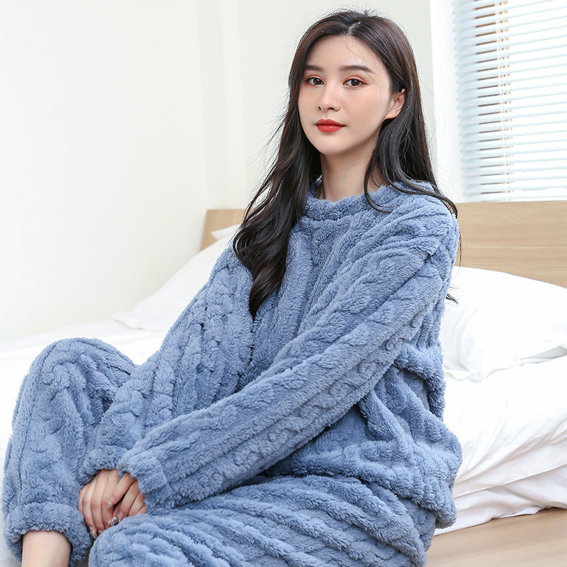 Unisex-Hausanzug, gefüttert, warmes Winter-Set
