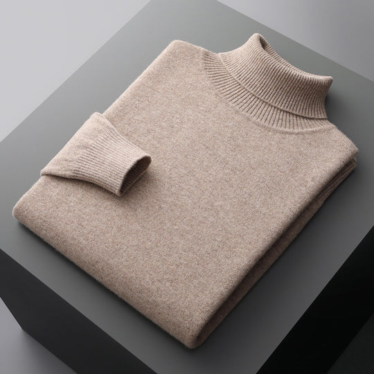 Herren-Rollkragenpullover aus 100% Wolle, große Größen