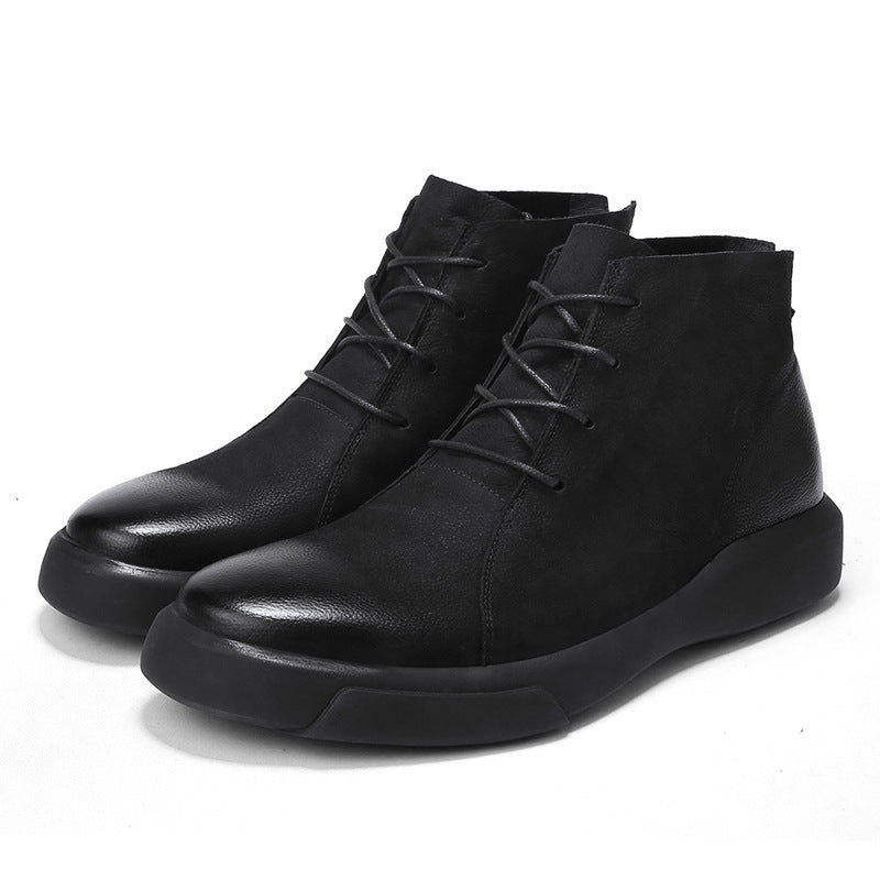 Herren-Martinstiefel aus Leder, knöchelhoch, robust
