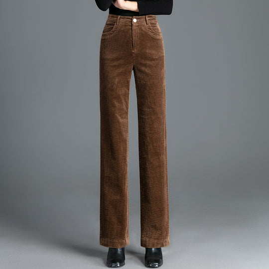Gerade geschnittene Cordhose mit hohem Bund