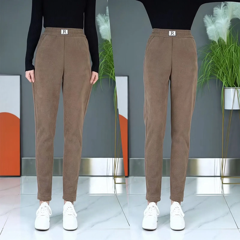 Damen-Freizeithose, Cord, gefüttert, weiter Schnitt