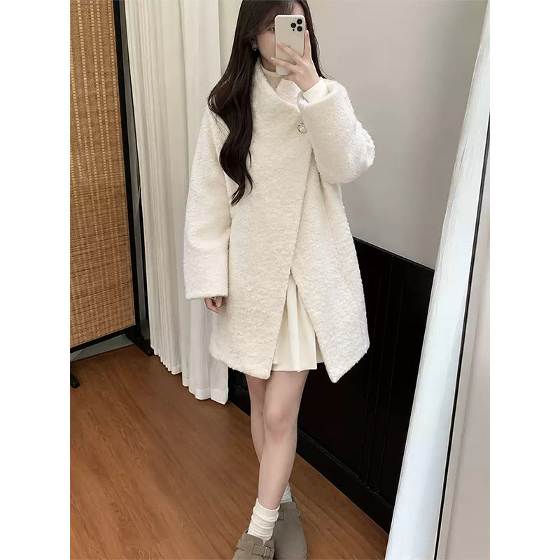 Damen-Teddy-Fleecejacke in Weiß