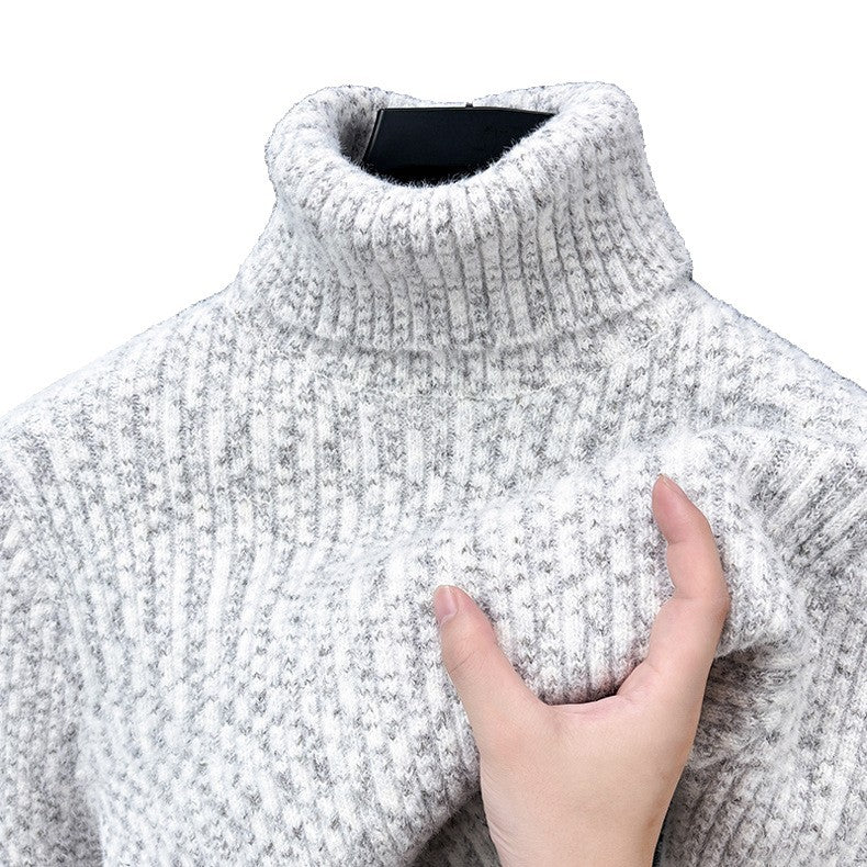 Herren-Rollkragenpullover mit Wollanteil und Futter