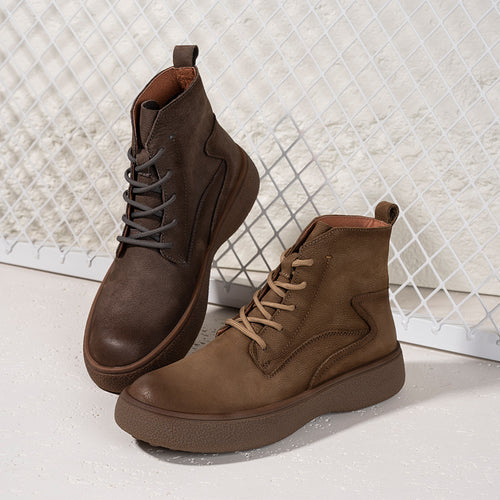 Herren-Lederstiefel, gefüttert, klassisch