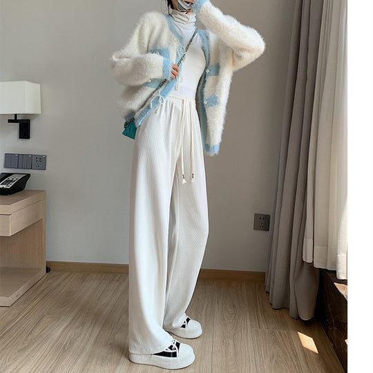 Gefütterte Cord-Weithose im koreanischen Stil