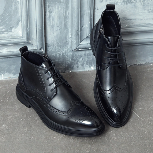 Herren-Chelsea-Boots im Brogue-Stil mit Reißverschluss