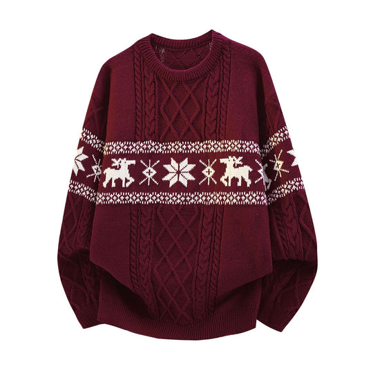 Weihnachtspullover mit Rentier-Muster