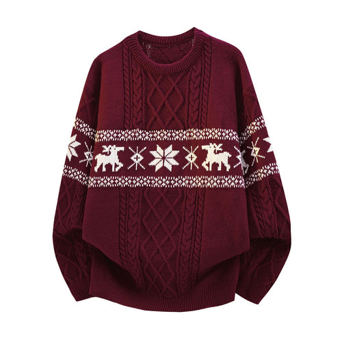 Weihnachtspullover mit Rentier-Muster