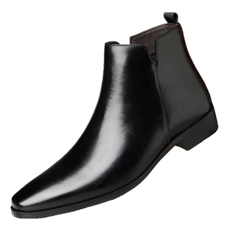 Herren-Chelsea-Boots, hoch, Kunstleder